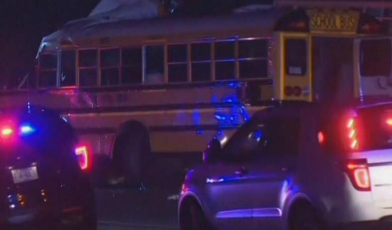 В США грузовик влетел в автобус со школьницами: кадры смертельного ДТП