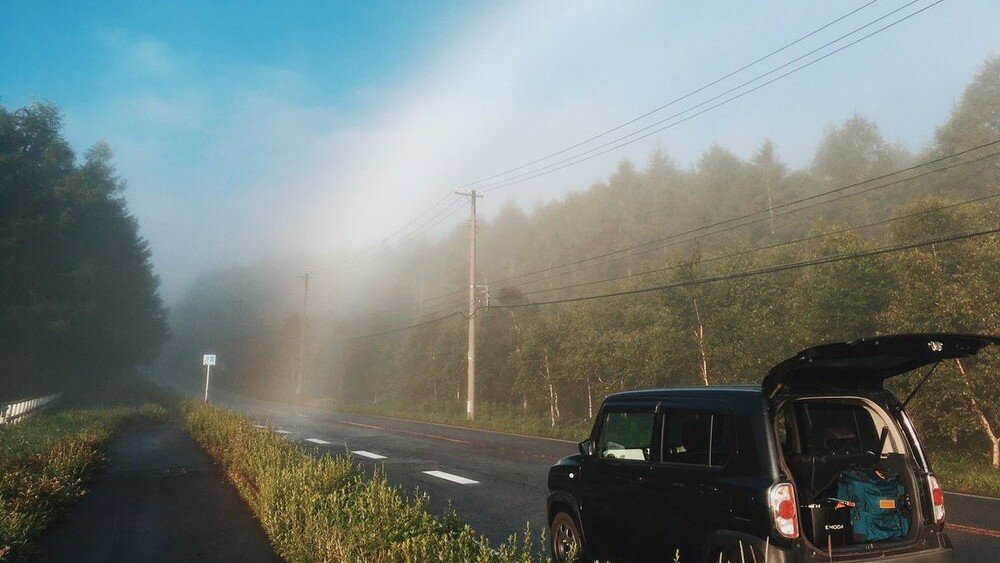 Японцу во время путешествия удалось сфотографировать конец радуги 