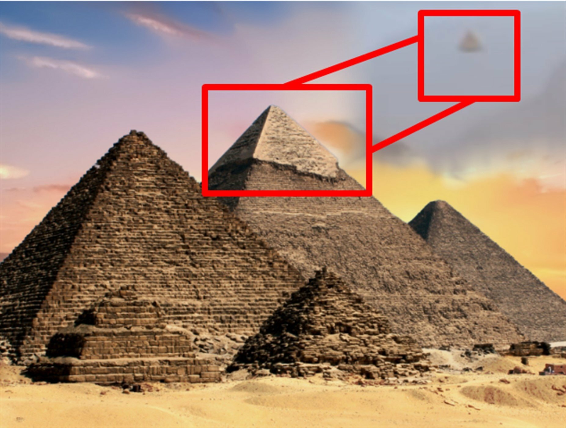 В Египте турист запечатлел на видео полет пирамиды 