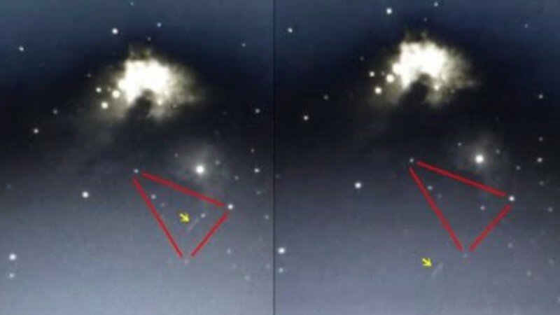 НЛО в скоплении звезд: в туманности Ориона уфологи выявили сигарообразный корабль пришельцев 