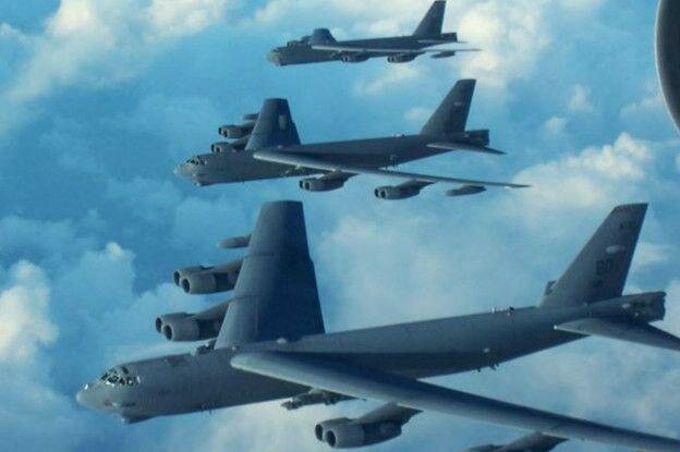 B-52, бомбардировщики, сша, ввс, баренцево море, имитация атаки, россия, флот, база, подводные лодки, военное обозрение 