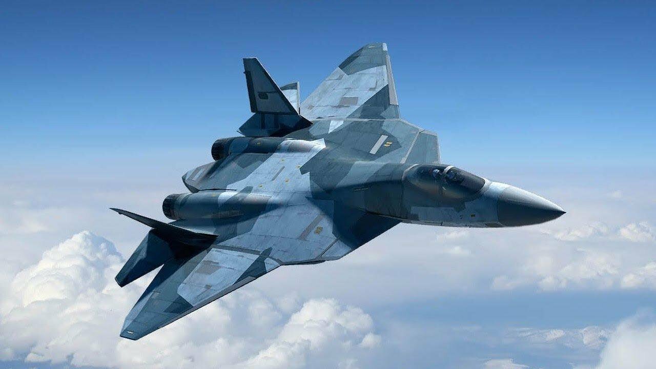 ​Появились кадры новейшего Су-57 с неизвестным подвесным прибором