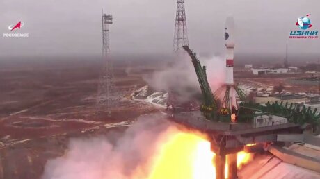 Запуск "Союза-2.1б" со спутником "Арктика-М" с Байконура показали на видео