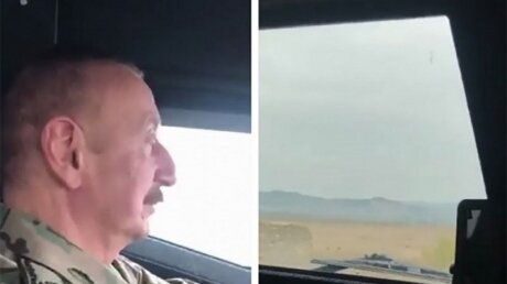 Алиев за рулем броневика попал на видео, проехавшись по Джабраильскому району Карабаха