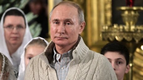 Путин встретил Рождество в храме под Великим Новгородом