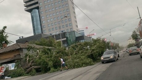 Видео разрушительного урагана в Екатеринбурге: мужчину ударило и отбросило обломком крыши