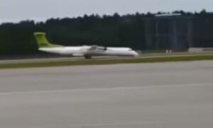 самолет, Рига, аварийная посадка, видео, AirBaltic, Дзинтра Гека, пассажиры