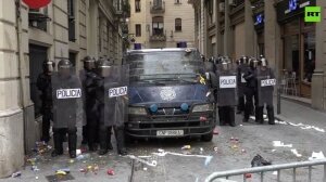 каталония, барселона, протест, митинг, беспорядки, стычки, полиция, референдум, независимость, аресты, видео 