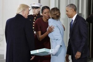 Трамп, Обама, Мелания, подарок, инаугурация, первая леди, экс, жена президента, президент, США, Америка, рамка, подарок, жест внимания