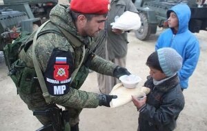Алеппо, Сирия, военная полиция, Чечня, гуманитарка, дети, пункты выдачи горячей пищи