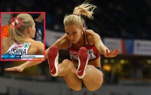 Россия, легкая атлетика, Дарья Клишина, прыжки в длину, российский флаг