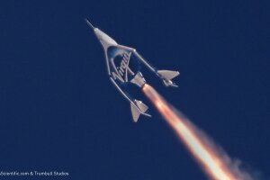 сша, космоплан, virgin galactic, запуск, испытание, кадры