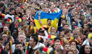 Германия, Украина, футбол, фанаты, драка, полиция