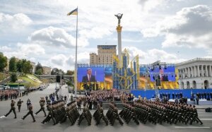 украина, киев, независимость, парад, иностранные войска, франция, германия 