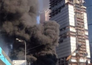 москва-сити, пожар, задымление, происшествия, новости москвы, столица, новости россии, мчс, причины, пенопласт, строймусор, 
