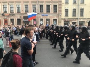навальный, акции, пенсионная реформа, москва, санкт-петербург, протесты, задержания, фото 
