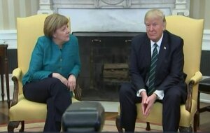 Дональд, Трамп, США, Германия, политика, Ангела Меркель, рукопожатие, видео