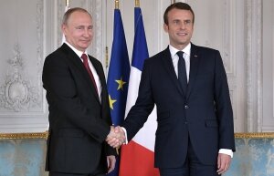 Владимир Путин, Эммануэль Макрон, политика, Россия, Франция, встреча Макрона и Путина, переговоры