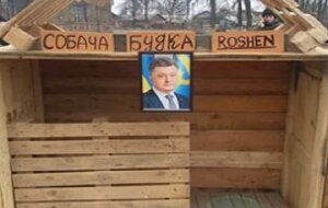 Украина, Петр Порошенко, блокада Донбасс, радикалы, собачья будка, видео