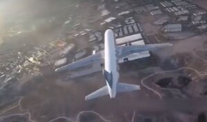 США, Невада, Лас-Вегас, беспилотник, дрон, самолет, кадры, аэропорт, сближение, видео