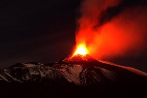 этна, вулкан, извержение, сицилия, италия, видео