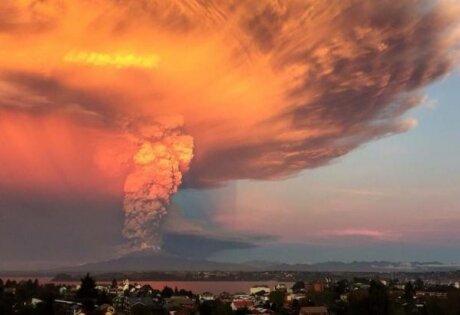 Кальбуко, чили, извержение вулкана