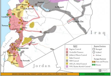 Карта боевых действий в Сирии и баз российской армии от 25.09.15